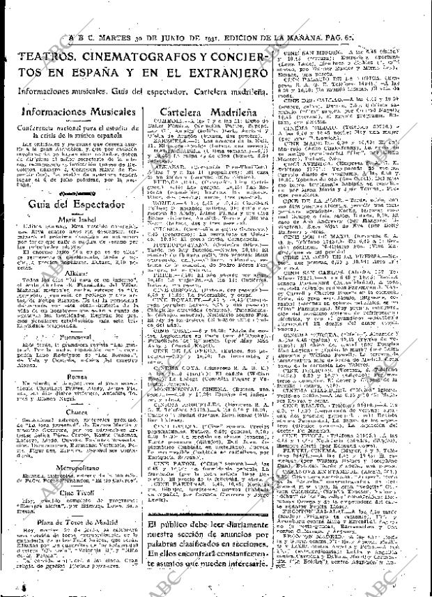 ABC MADRID 30-06-1931 página 61