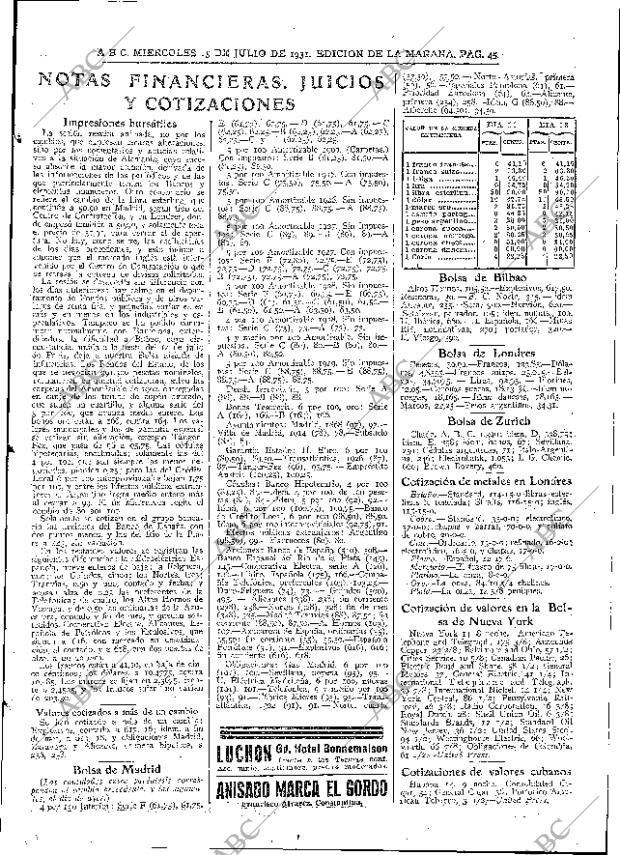 ABC MADRID 15-07-1931 página 45