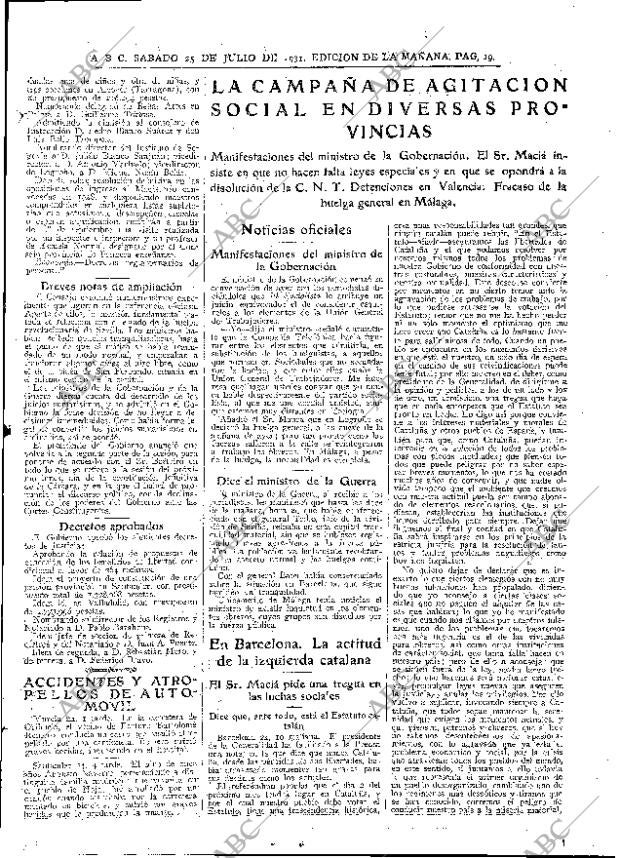 ABC MADRID 25-07-1931 página 19