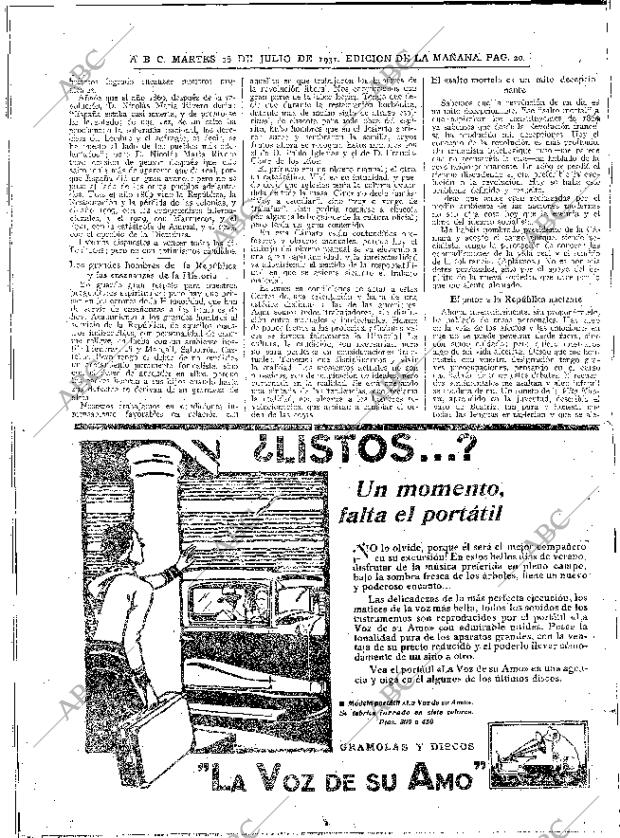 ABC MADRID 28-07-1931 página 20