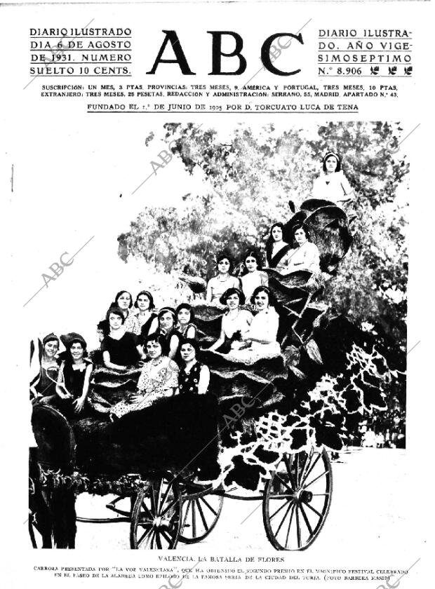 ABC MADRID 06-08-1931 página 1