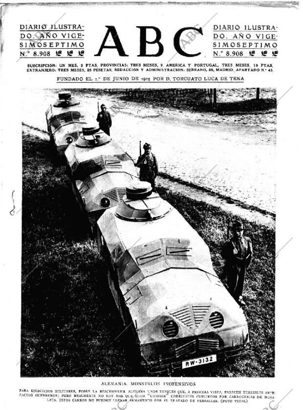 ABC MADRID 08-08-1931 página 1