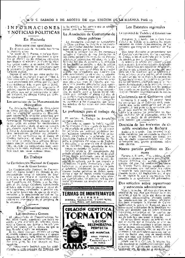 ABC MADRID 08-08-1931 página 25