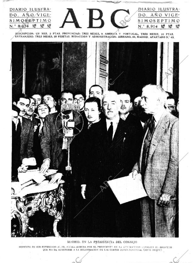 ABC MADRID 15-08-1931 página 1