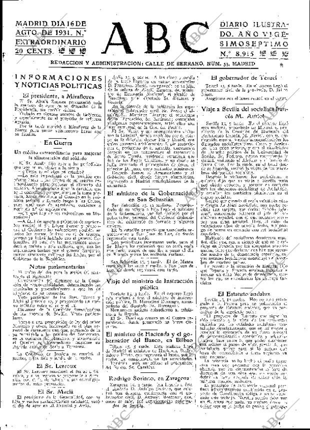 ABC MADRID 16-08-1931 página 3