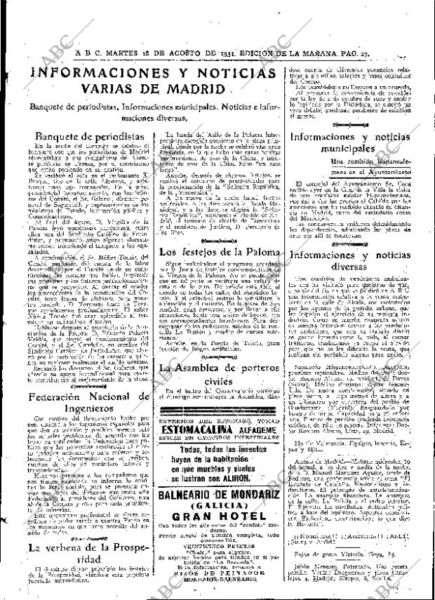 ABC MADRID 18-08-1931 página 27