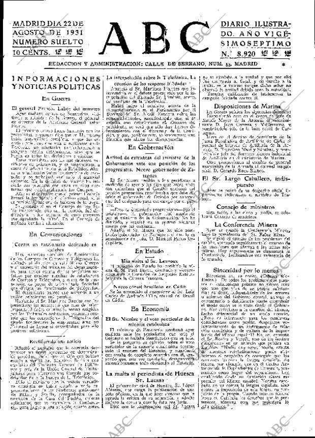 ABC MADRID 22-08-1931 página 17