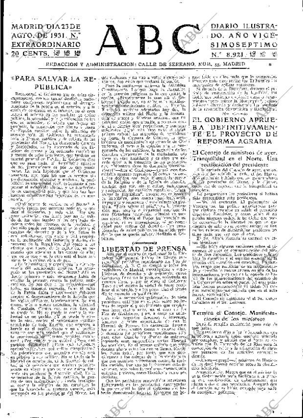 ABC MADRID 23-08-1931 página 3