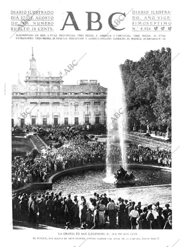 ABC MADRID 27-08-1931 página 1