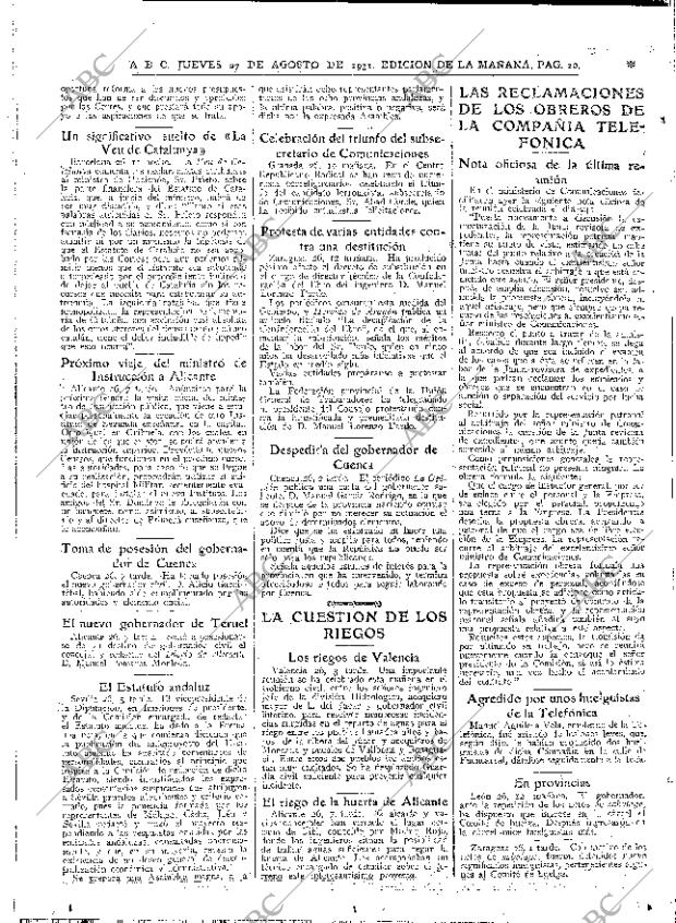 ABC MADRID 27-08-1931 página 20