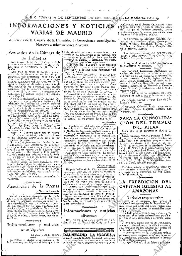 ABC MADRID 10-09-1931 página 29