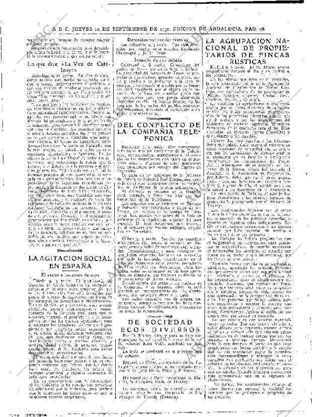 ABC SEVILLA 10-09-1931 página 28