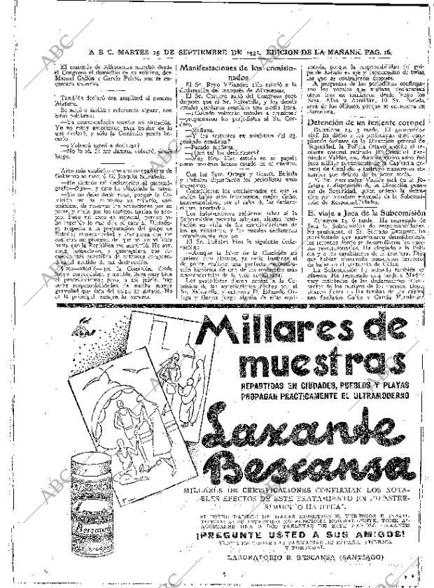 ABC MADRID 15-09-1931 página 16