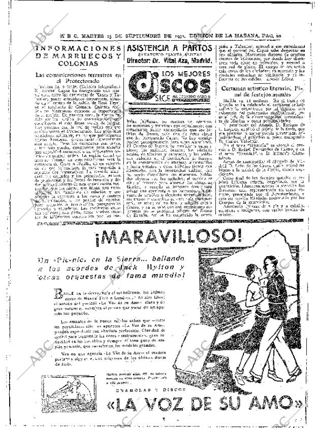 ABC MADRID 15-09-1931 página 20