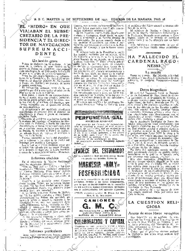 ABC MADRID 15-09-1931 página 26