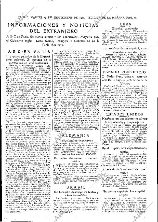 ABC MADRID 15-09-1931 página 33