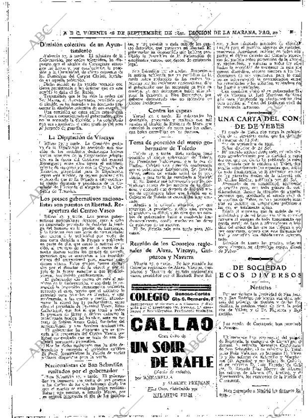 ABC MADRID 18-09-1931 página 20