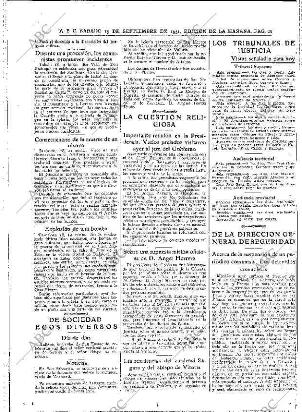 ABC MADRID 19-09-1931 página 20