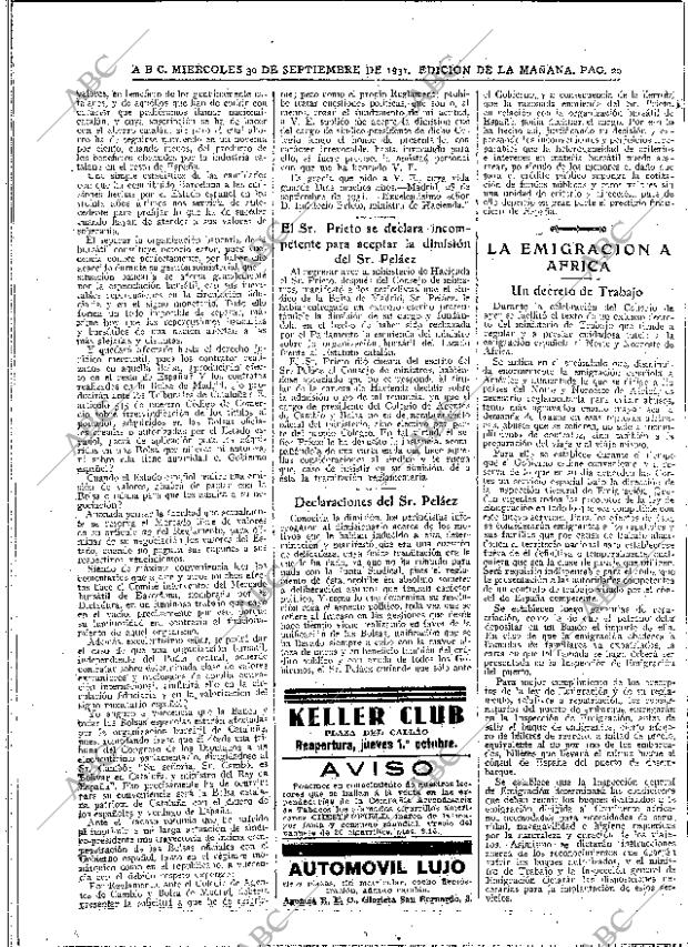 ABC MADRID 30-09-1931 página 20