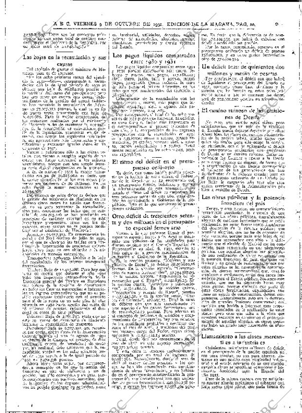 ABC MADRID 09-10-1931 página 20