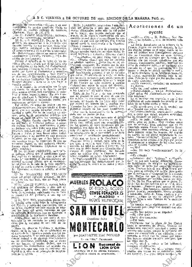 ABC MADRID 09-10-1931 página 27