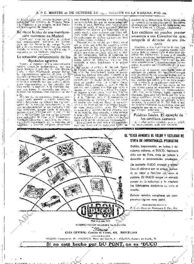 ABC MADRID 20-10-1931 página 20