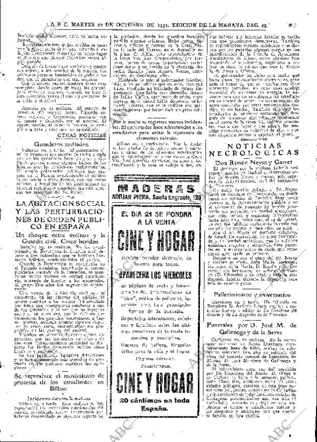 ABC MADRID 20-10-1931 página 45