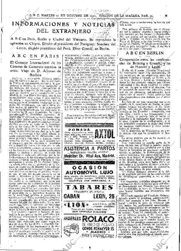 ABC MADRID 27-10-1931 página 31