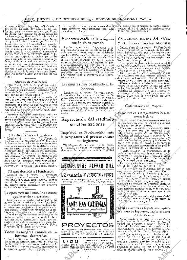 ABC MADRID 29-10-1931 página 21