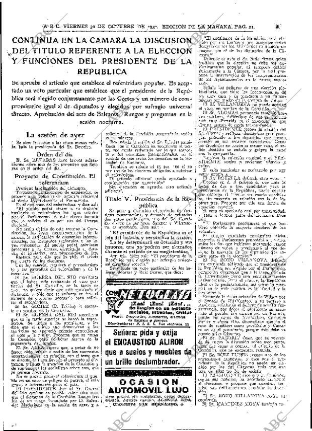 ABC MADRID 30-10-1931 página 21