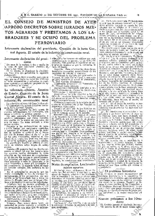 ABC MADRID 31-10-1931 página 21