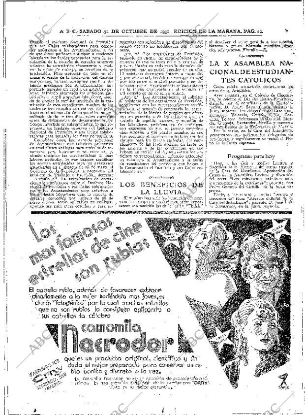 ABC MADRID 31-10-1931 página 22