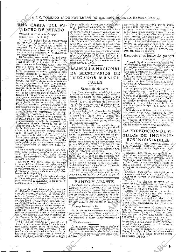 ABC MADRID 01-11-1931 página 33