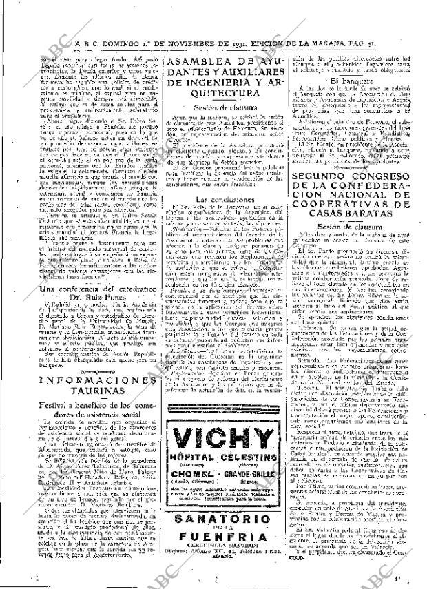 ABC MADRID 01-11-1931 página 41