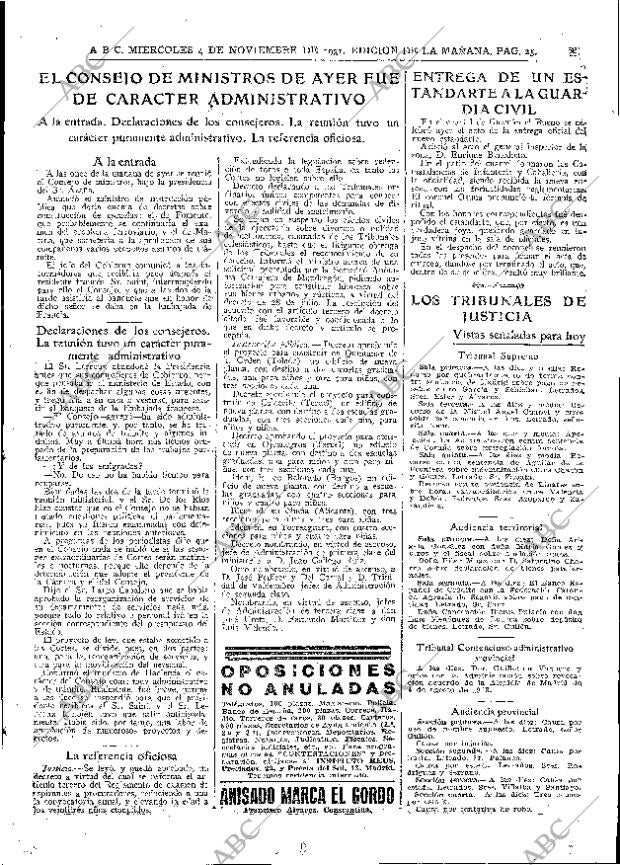 ABC MADRID 04-11-1931 página 25