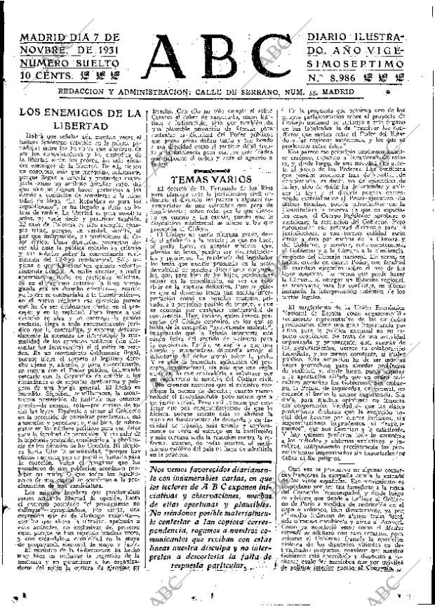 ABC MADRID 07-11-1931 página 15