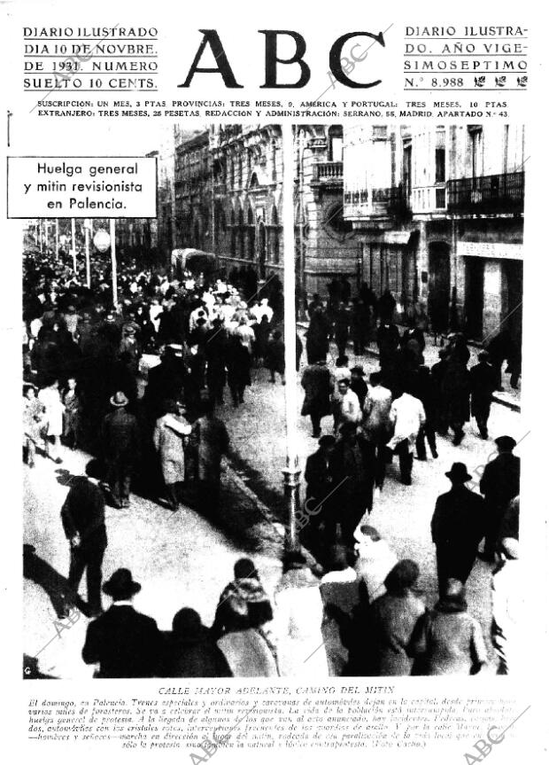ABC MADRID 10-11-1931 página 1