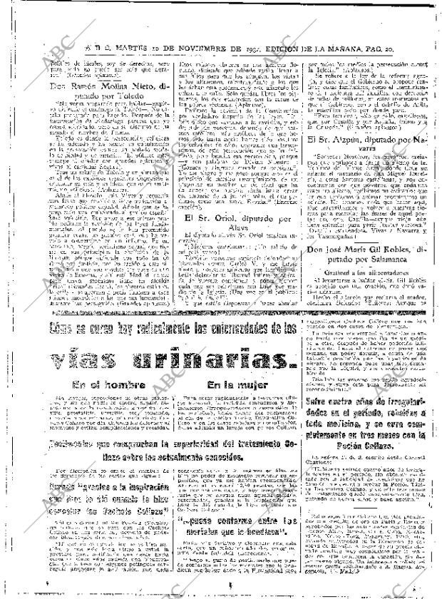ABC MADRID 10-11-1931 página 20
