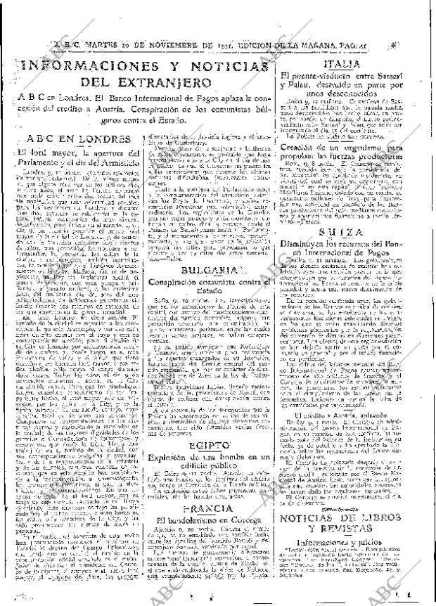 ABC MADRID 10-11-1931 página 41