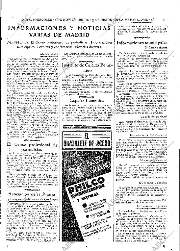 ABC MADRID 11-11-1931 página 33