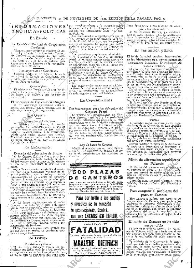 ABC MADRID 13-11-1931 página 31