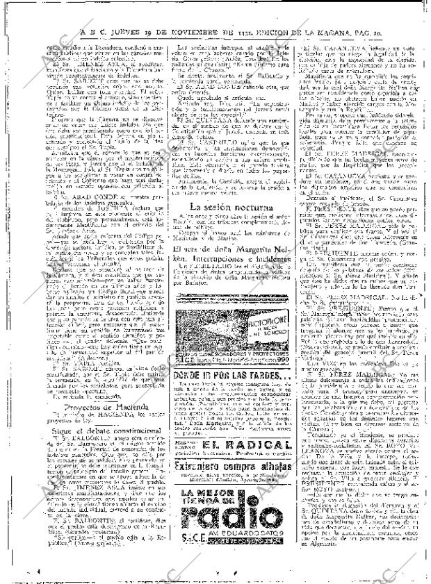 ABC MADRID 19-11-1931 página 20