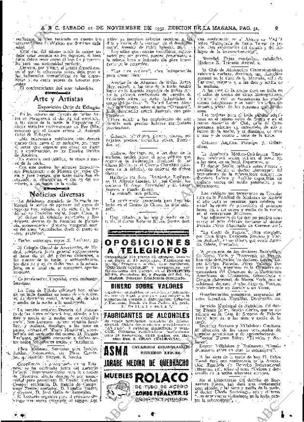 ABC MADRID 21-11-1931 página 31