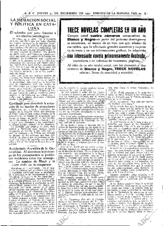 ABC MADRID 31-12-1931 página 27