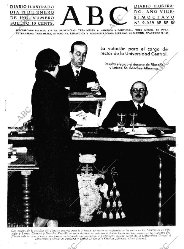 ABC MADRID 12-01-1932 página 1