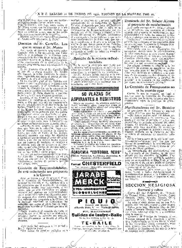 ABC MADRID 16-01-1932 página 22