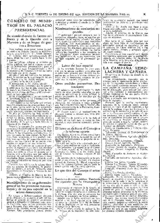 ABC MADRID 22-01-1932 página 21