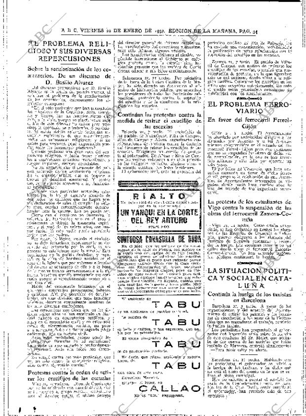 ABC MADRID 22-01-1932 página 34