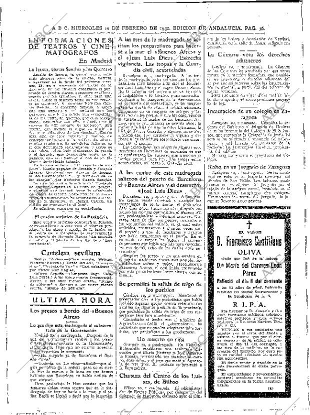 ABC SEVILLA 10-02-1932 página 32