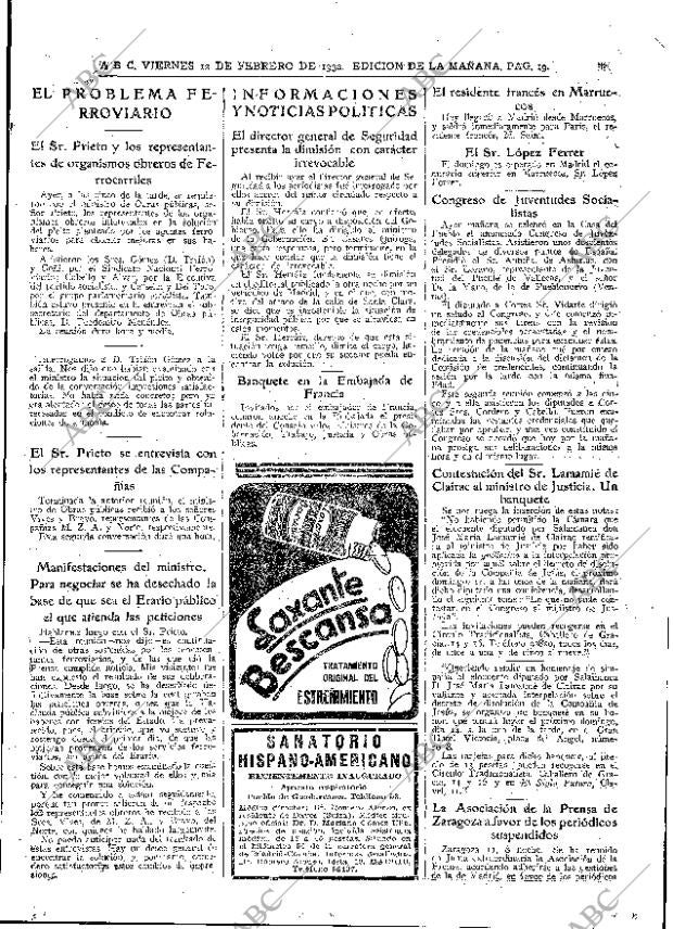 ABC MADRID 12-02-1932 página 19